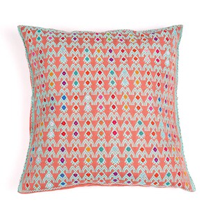 Chiapas handmade cotton cushion. 43x43 cotton case pillow. Cotton cushion handmade in San Andres Larrainzar