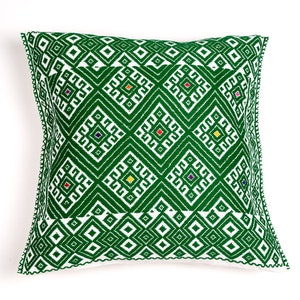 Handmade Cotton Cushion from Chiapas 43x43cm. Mexican cotton case pillow. Ethnic cushion from Chiapas