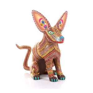 Mexican coyote wooden alebrije. High quality alebrije handmade in Oaxaca