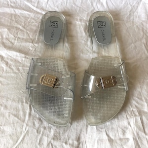 Chanel clear cheap sandals