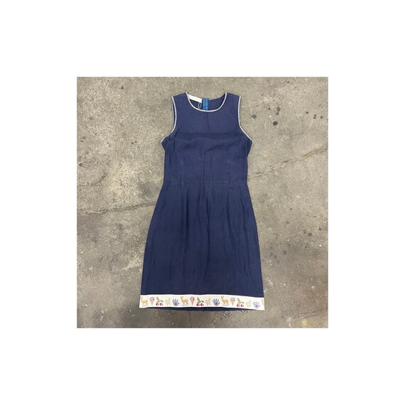 1990s Miu Miu SS 1998 cotton dress w cross stitch… - image 1