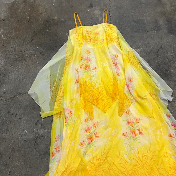 Precious Rare 1970s Tiered Floral Cotton Sujon Maxi Dress