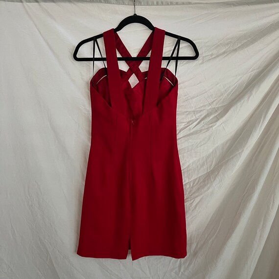 1980s 90s mugler esque body con mini dress w boned co… Gem