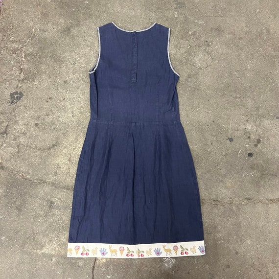 1990s Miu Miu SS 1998 cotton dress w cross stitch… - image 5