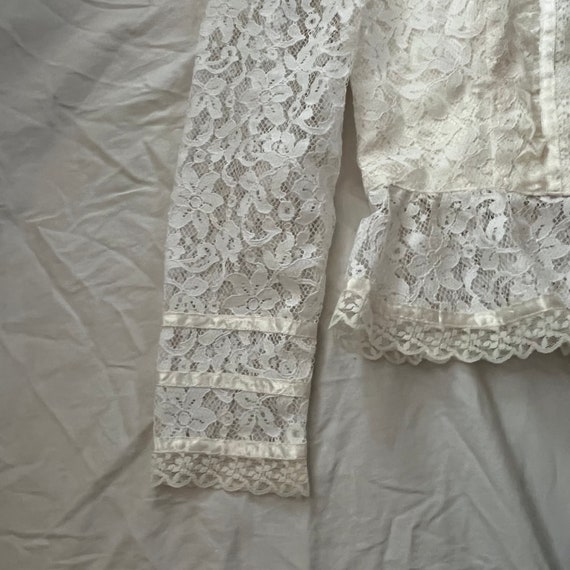 1970s 80s Gunne Sax by Jessica McClintock cream lace … - Gem