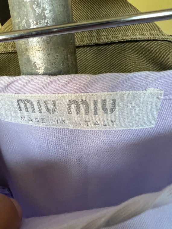 1990s MIU MIU lilac purple pencil skirt w gingham… - image 9