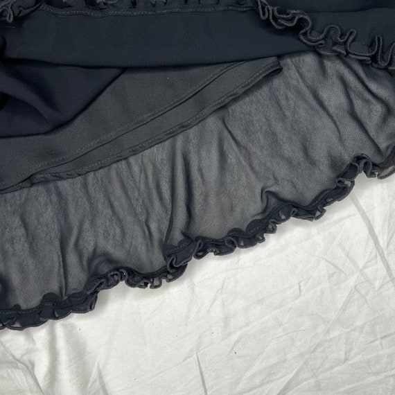 1990s Lbd Slip Dress W Ruffle Neckline And Hem Made I Gem