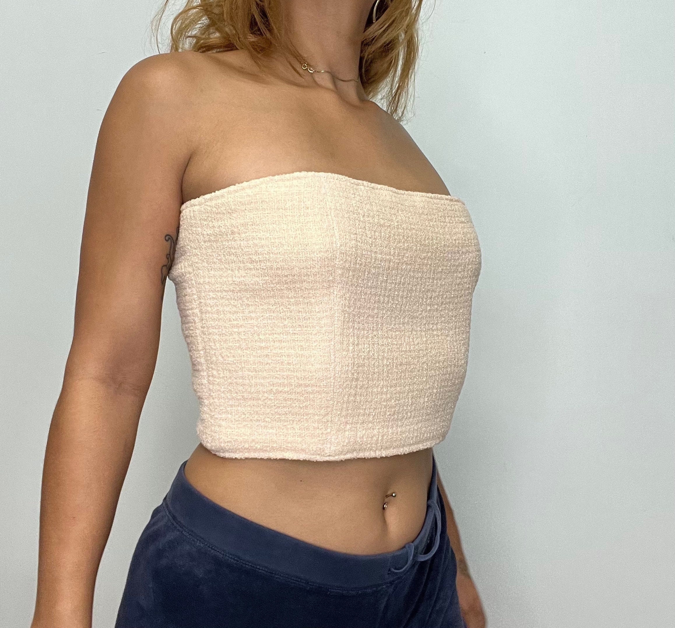 LV Inspired Crop Top, Designer Top, Designer Inspired Tube Top