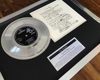 The Beatles I Am The Walrus Silber 7 "Single + Vinyl Texte gerahmtes Display