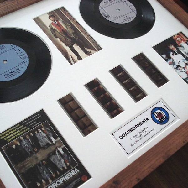 The Who Quadrophenia vinyl 35mm film cell framed montage