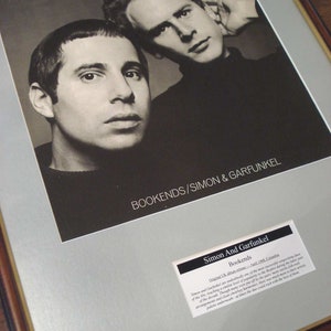 Simon & Garfunkel Bookends LP original framed album cover