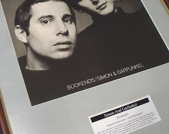 Portada del álbum original enmarcada de Simon & Garfunkel Bookends LP