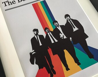 The Beatles A Hard Day's Night retro Leinwanddruck mit Rahmen