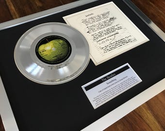 The Beatles Something Silber 7 "Single + Vinyl Texte gerahmtes Display