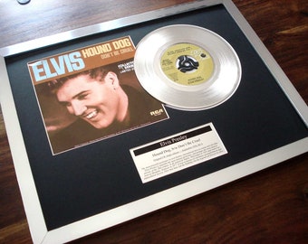 Elvis Presley - Hound Dog -  7" silver disc 45 record single