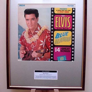 Elvis Presley Blue Hawaii original framed album cover