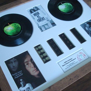 John Lennon Imagine vinyl 35mm film cell framed montage