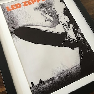 Led Zeppelin I album cover retro framed canvas print