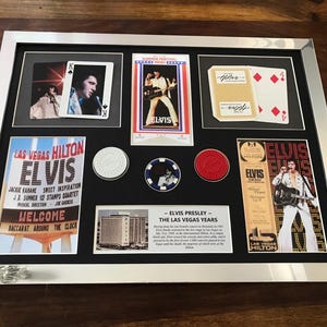 Elvis Presley framed Las Vegas Hilton concert montage