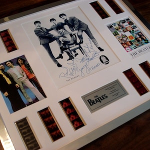 The Beatles signed XL Framed 35mm film cell presentation