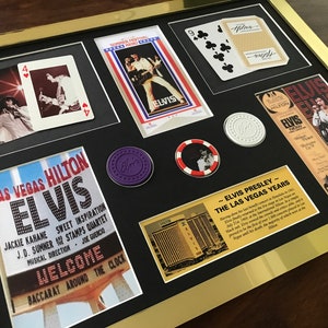 Montaje del concierto de Elvis Presley enmarcado en el Las Vegas Hilton