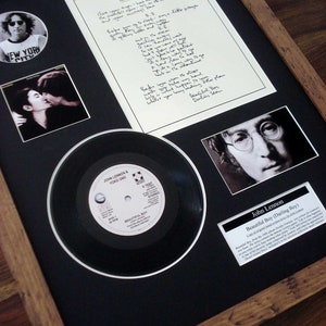 John Lennon Beautiful Boy 7&quot; single + Vinyl Lyrics Framed Display