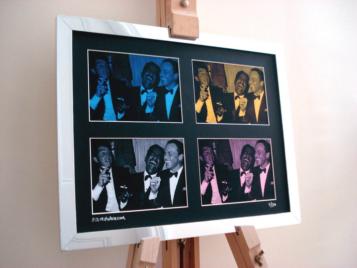The Rat Pack Signed Framed Pop Art Canvas Print Etsy