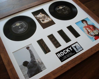 Montaje de película de vinilo de 35 mm de Rocky Balboa con marco de celda
