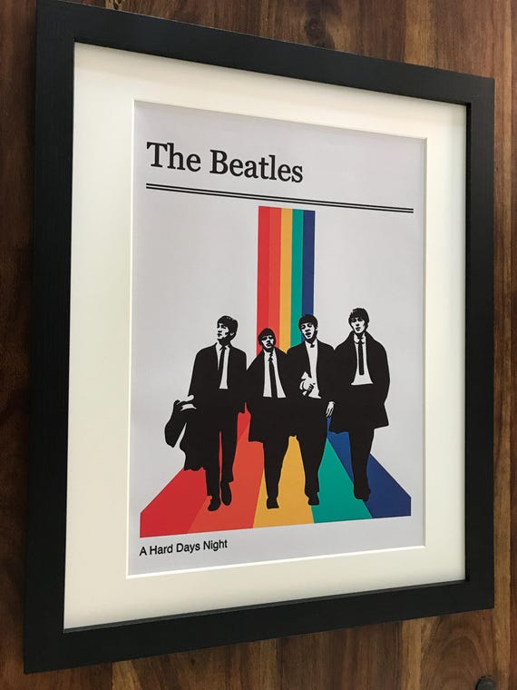 The Beatles A Hard Day's Night Retro Framed Canvas Print - Etsy