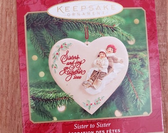 Vintage Hallmark Keepsake Christmas Tree Holiday Ornament “Sister to Sister”.