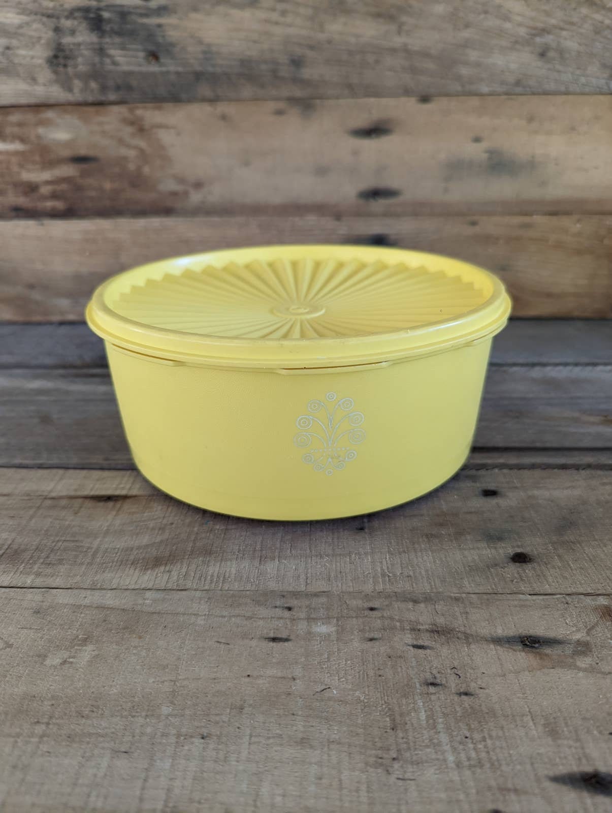 Vintage Tupperware Daffodil Yellow Mini Servalier Canisters- Set of 2