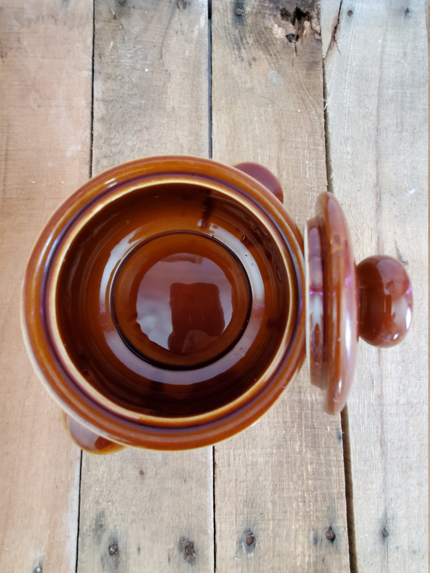 Vintage Soup Bowls With Tab Handles. Brown and Beige With Etsy