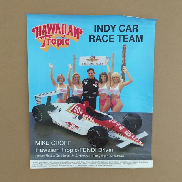 Vintage 1991 Mike Groff Hawaiian Tropic FENDI Indy Car Race Team Hawaiian Tropic Models