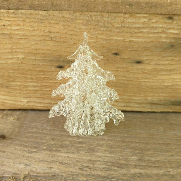 Vintage Spun Glass Christmas Tree Ornament
