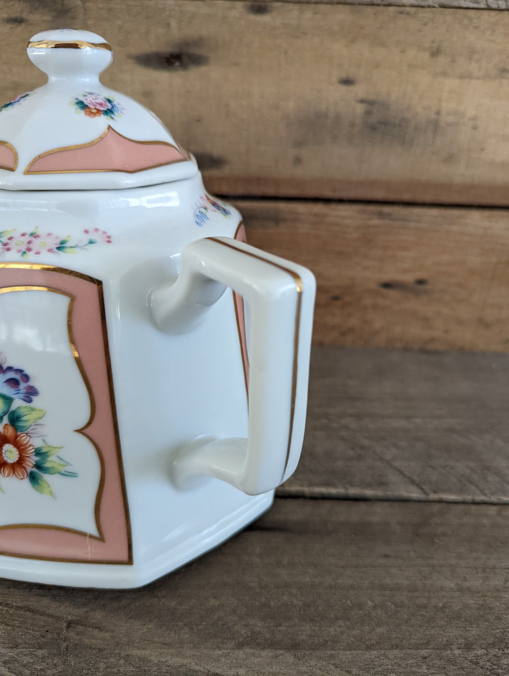 Vintage Lefton China Teapot in the Canton Rose Pattern / 3376 Etsy