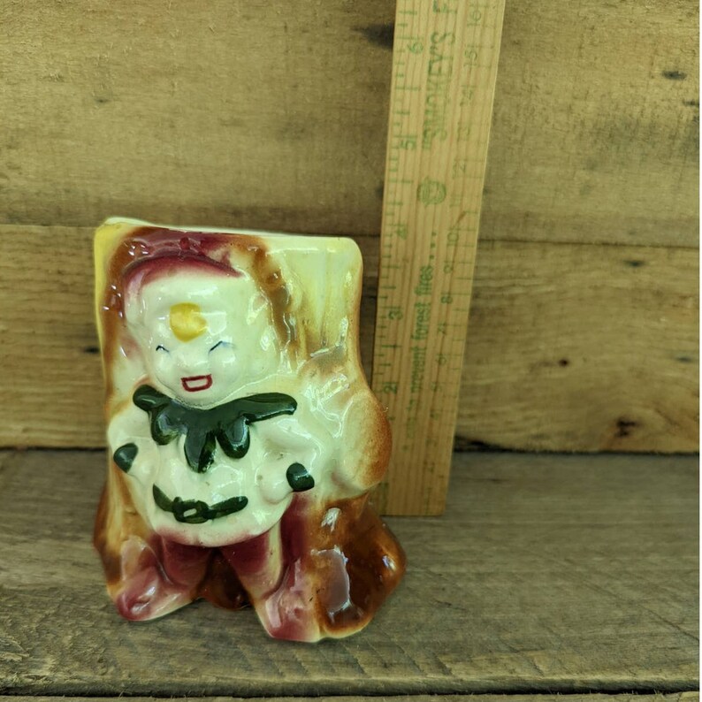 Vintage Pixie Elf Sprite Gnome Ceramic Plater Made in Japan Kitschy image 8