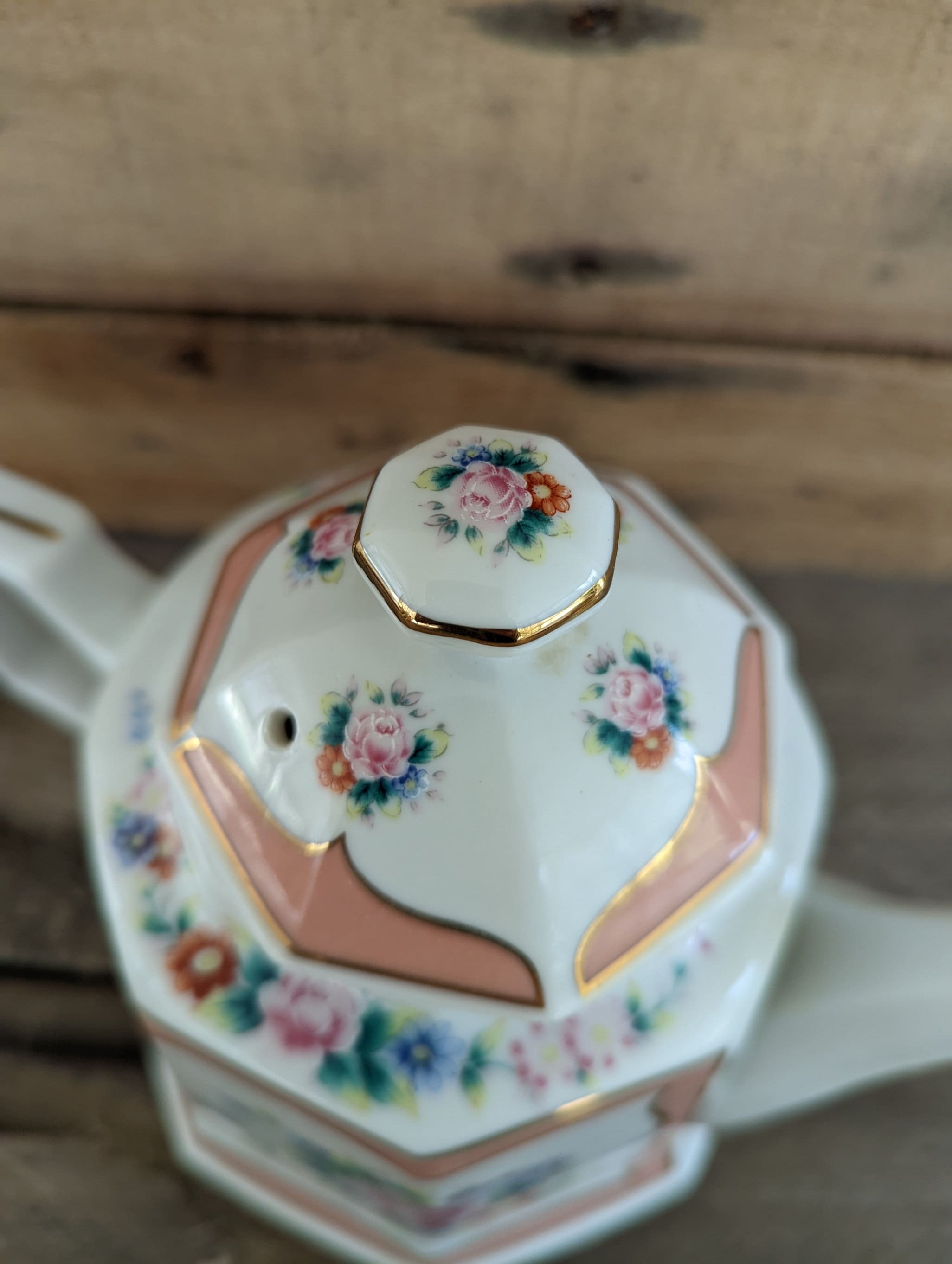 Vintage Lefton China Teapot in the Canton Rose Pattern / 3376 Etsy