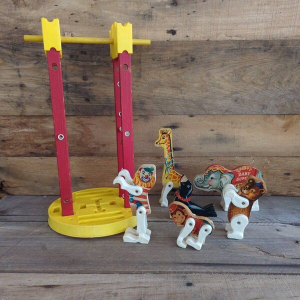 Vintage 1963 Fisher Price Junior Circus Playset Incomplete Mid-Century Toys