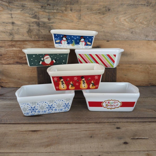 Variety of Ceramic Loaf Pans Holiday Christmas Different Makers and Patterns Sold Separately