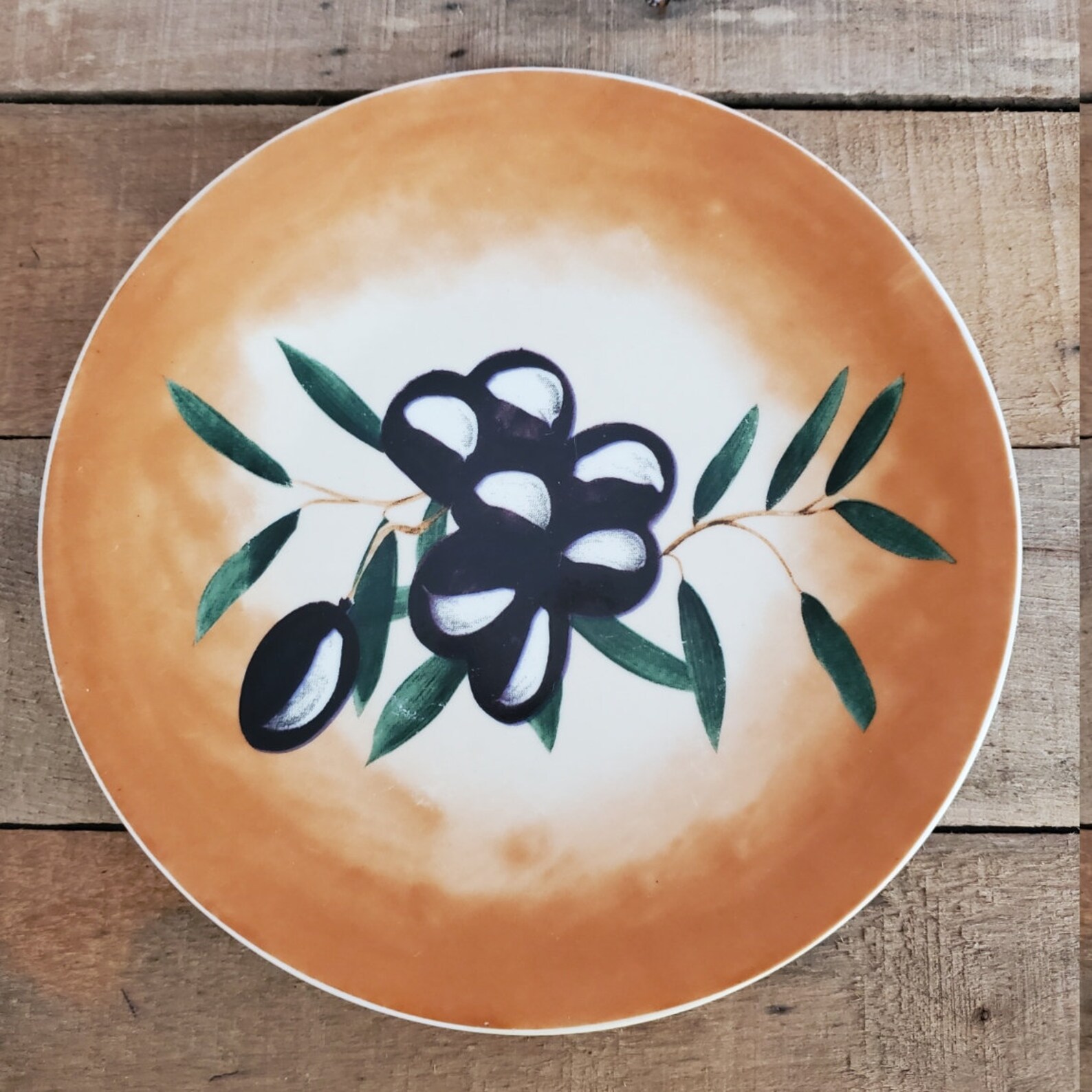 Vintage set of 3 decorative plates olive olive oil garlic Etsy