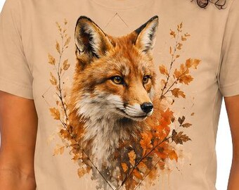 Fox T-Shirt Watercolor Fox Shirt Autumn Animal Tee Nature Lover Gift Boho Forest Shirt Cute Fox Graphic Tee Fall Aesthetic