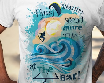 Surfing T-Shirt / Beach Lover Tee /  Kitesurf Shirt / Summer Vacation Graphic Tee / Ocean Lover Gift  / Surfer Unisex Beach Life Shirt