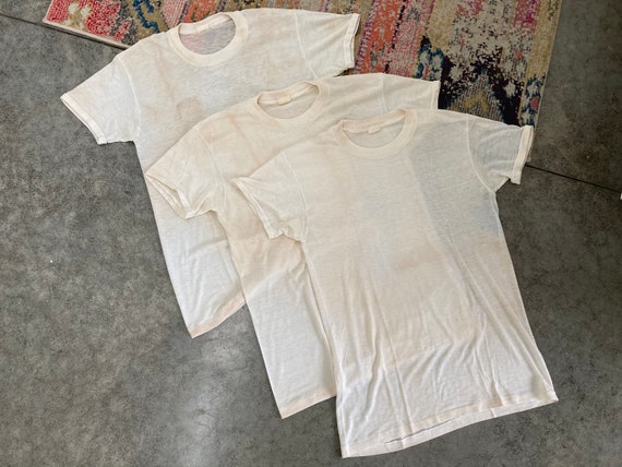 Vintage 60’s JC Penny Blank Plain White T Shirts S