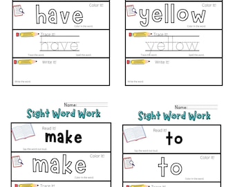 Hochfrequenz-Sichtwort-Arbeitsblatt-Bundle | Pre-K & Kindergarten Alphabetisierung Printable | Digitales Produkt