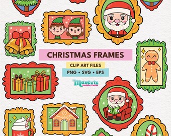Clipart cadres de Noël : bordures de Noël, couronnes (PNG, SVG, EPS)