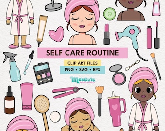Self Care Clipart | Wellness Icons SVG PNG EPS (Digital Download)