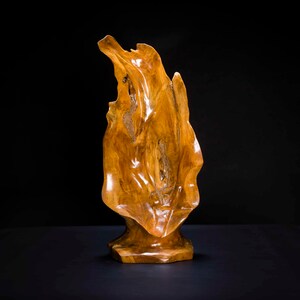 Abstract Wooden Leaf Carving