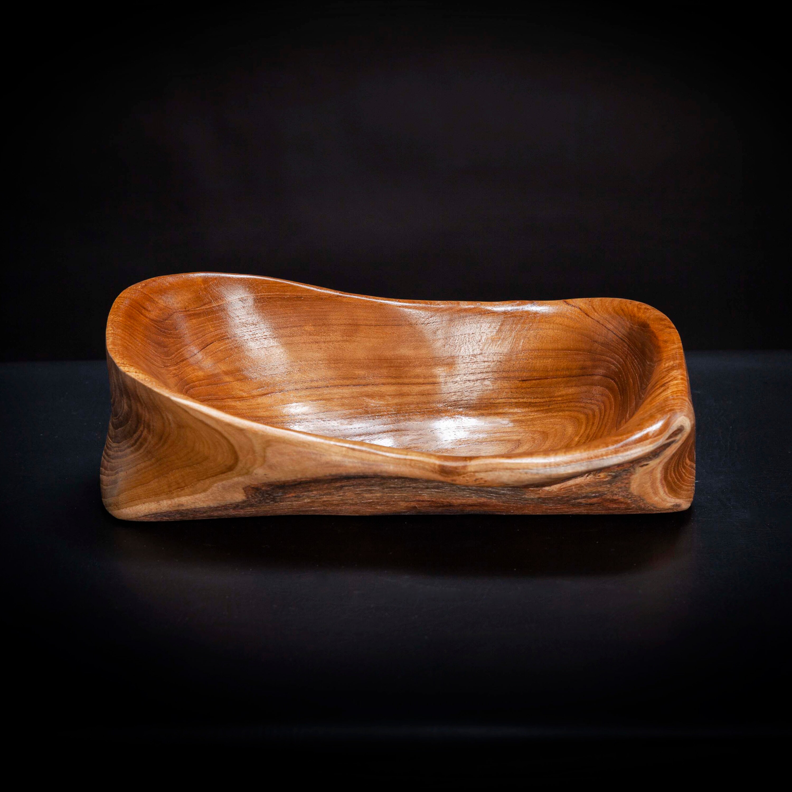 Teak Carved Bowl Etsy