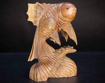 Hand Carved Rosewood Fish Sculpture