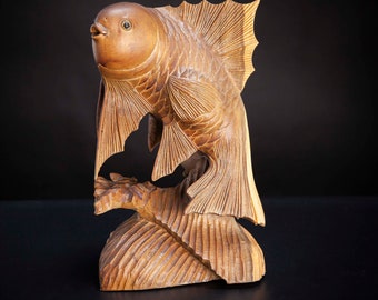 Hand Carved Rosewood Fish Sculpture